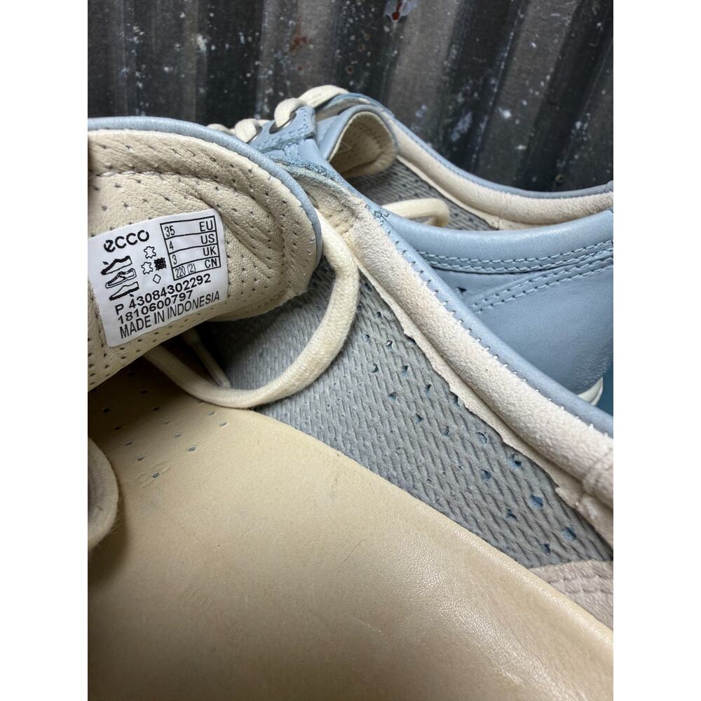 Ecco Soft 7 Trend Tie Perforated Sneaker Leather Light Blue Womens US 4 EU 35 - Picture 7 of 8